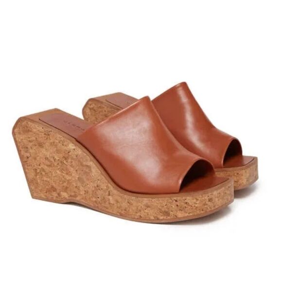 Robert Clergerie Emilia wedges platforms shoes brown slides 40 10 NEW $545 - Picture 1 of 14
